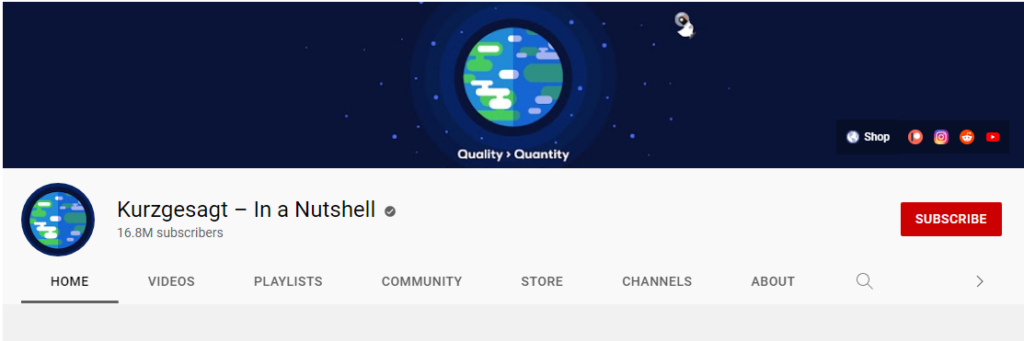 Quality vs Quanity, kurzgesagt YouTube banner